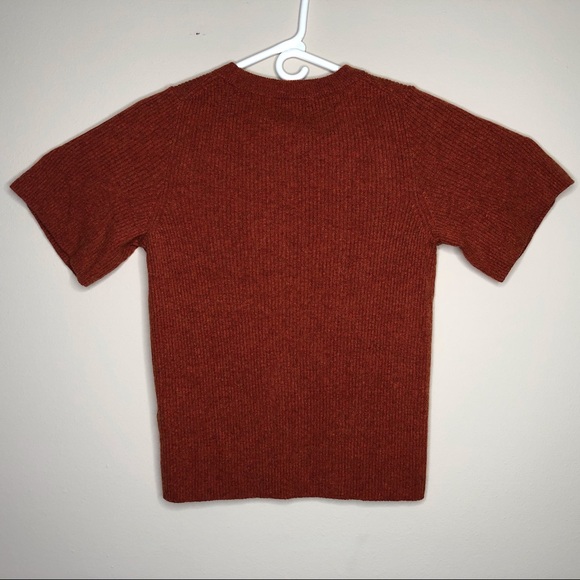 Madewell Orange Ribbed Wool Crew Neck Sweater XL - Picture 2 of 5